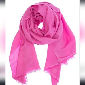 Saach Women's fuchsia Pink Cashmere Silk Eyelash Scarf 26x78